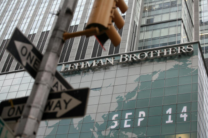 Le siège social de Lehman Brothers, à New York, le 14 septembre 2008.