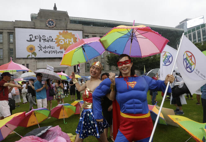 La Gay Pride à Séoul, le 15 juillet 2017. 