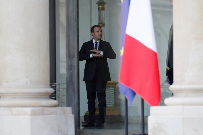 Le président Emmanuel Macron au palais de l’Elysée, à Paris le 16 juillet.