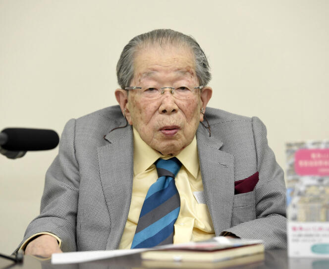 Le docteur Shigeaki Hinohara, au cours d’une conférence de presse à Tokyo, le 25 septembre 2015.
