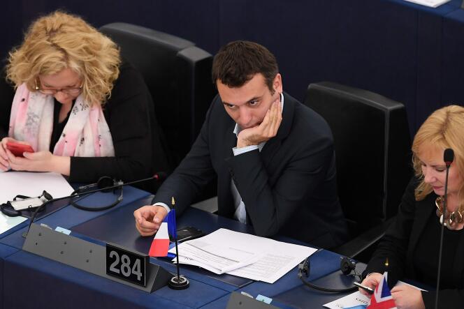 Le vice-président du Front National Florian Philippot au Parlement européen à Strasbourg (Bas-Rhin), le 5 juillet.