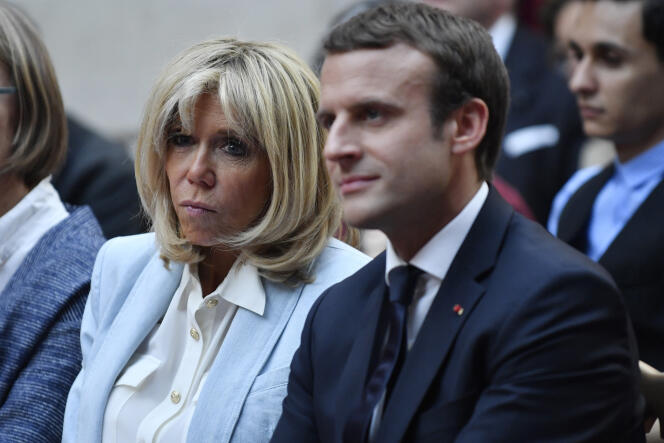 Brigitte et Emmanuel Macron, à l’Elysée, le 25 juillet 2017.