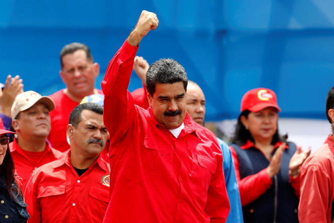 Le président Nicolas Maduro lors d’un meeting à Caracas le 27 juillet.
