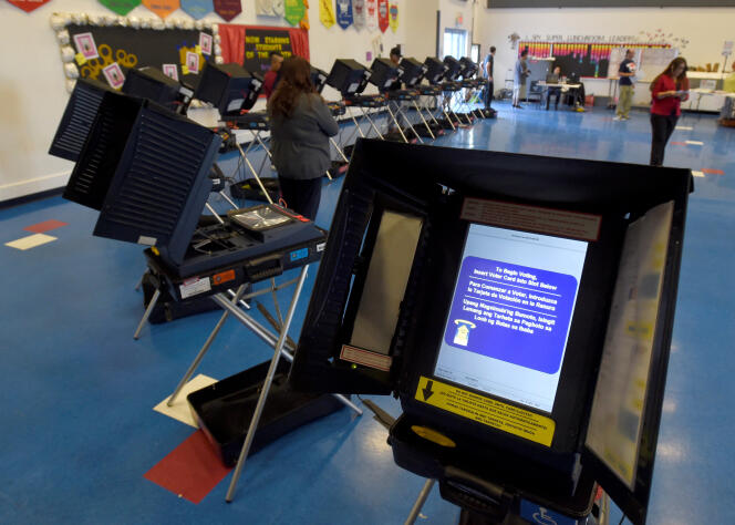 Une machine à voter à Las Vegas, en 2016.