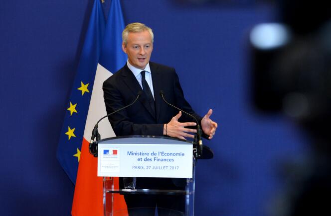 Le ministre de l’économie, Bruno Le Maire, lors d’une conférence de presse au ministère à Paris, le 27 juillet.