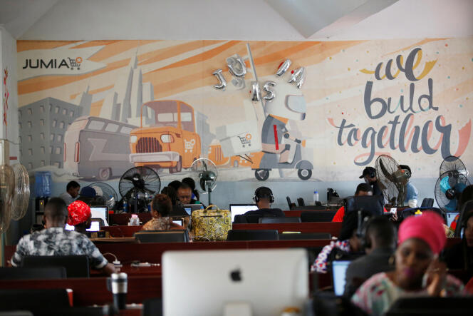 Dans l’open space de Jumia, le leader du commerce en ligne en Afrique. à Lagos (NIgeria), en 2016.