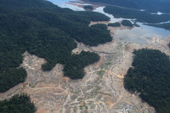 Zones déboisées près du parc national Juruena au Brésil, le 23 mars.