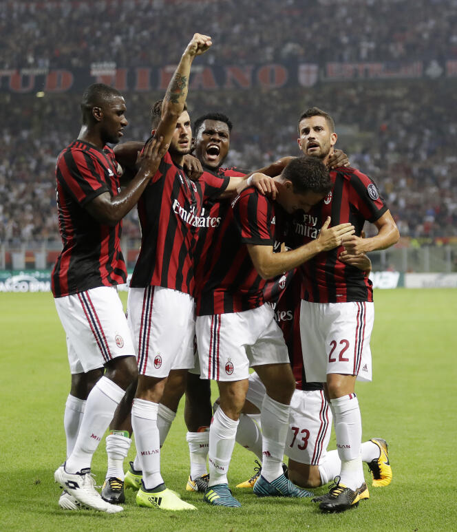 Les joueurs du Milan AC, le 3 août.