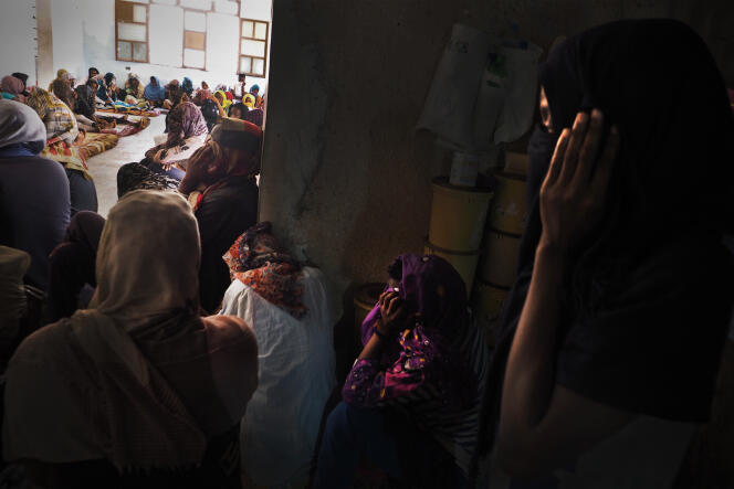 Dans le centre de détention pour migrantes de Sourman, le 20 juillet. Un convoi de 80 femmes et 10 enfants a été enlevé par une milice de passeurs.