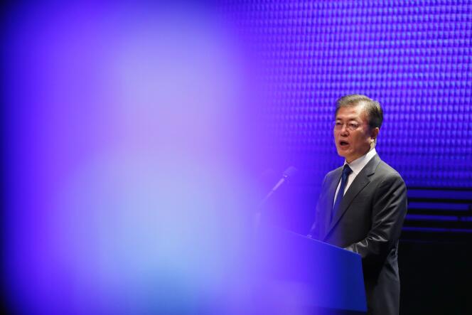 Le président sud-coréen, Moon Jae-in, lors du 72e anniversaire de la libération coréenne de l’empire japonais, le 15 août.