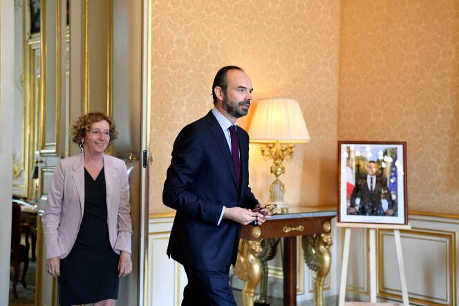 Le premier ministre Edouard Philippe et la ministre du travail Muriel Pénicaud, à Matignon (Paris), le 27 juillet.