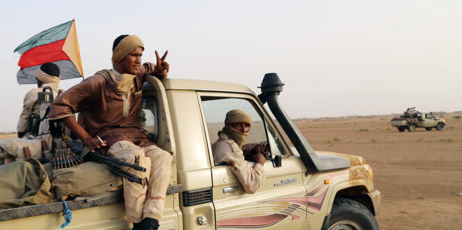 Des combattants de la Coordination des mouvements de l’Azawad, près de Kidal, au Mali, en septembre 2016.