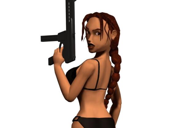 Si Lara Croft s’impose dans l’esprit de ses concepteurs comme une femme forte, son éditeur la met en scène dans des poses suggestives dans ses campagnes de communication.