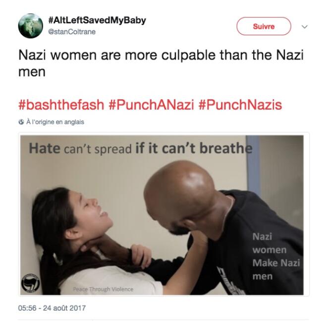 Un utilisateur d’extrême droite se faisant passer pour un militant antifasciste.