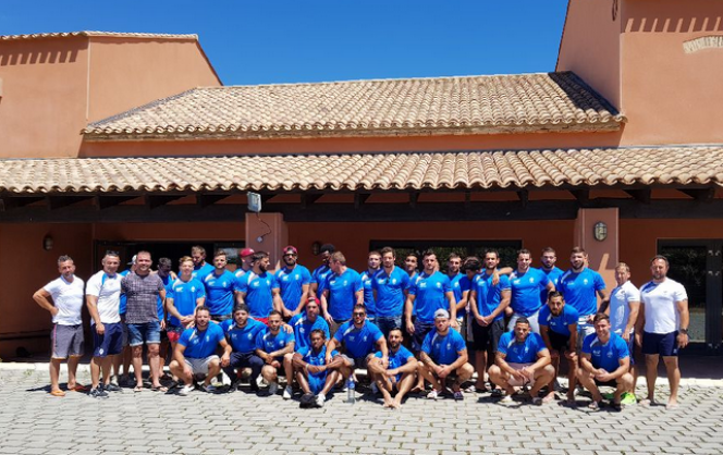 L’équipe de France de rugby à XIII en stage au Barcarès (Pyrénées-Orientales), en juillet 2017.