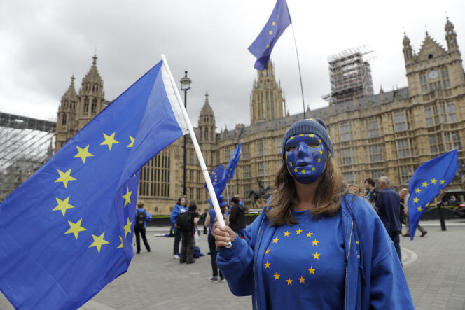 Manifestation contre le Brexit, devant le Parlement anglais, à Londres le 5 septembre.