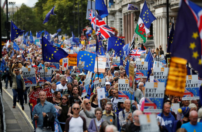 Manifestation contre le Brexit, dans les rues de Londres, le 9 septembre.