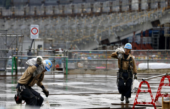 Sur le chantier du stade de Tokyo, le 12 septembre.