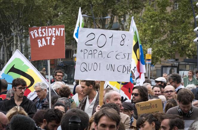 Manifestation contre la réforme du code du travail, à Toulouse, le 11 septembre.
