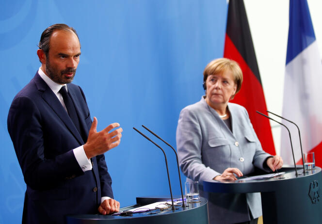 Edouard Philippe et Angela Merkel, à Berlin, le 15 septembre.