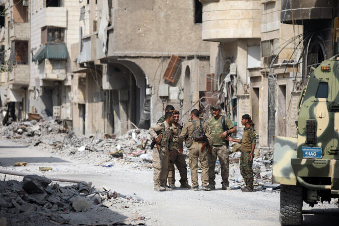 Des combattants des Forces démocratiques syriennes en septembre à Rakka.