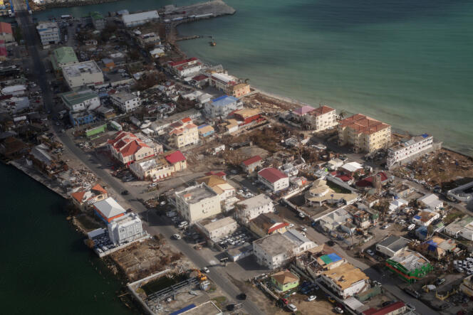 L’île de Saint-Martin, le 16 septembre, ravagée après le passage de l’ouragan Irma.