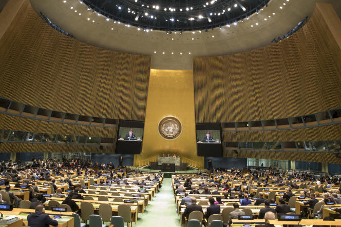 Ouverture de la 72e session de l’Assemblée générale des Nations unies, pendant laquelle le traité d’interdiction des armes nucléaires sera ouvert à ratification (photo du 12 septembre 2017).