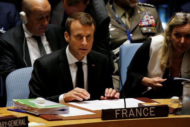 Emmanuel Macron, lors de la 72e Assemblée générale des Nations unies, le 20 septembre à New York.