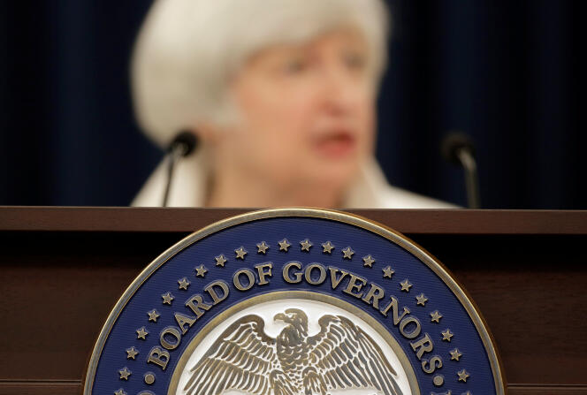 Conférence de presse de Janet Yellen, présidente de la Réserve fédérale, à Washington, le 20 septembre.
