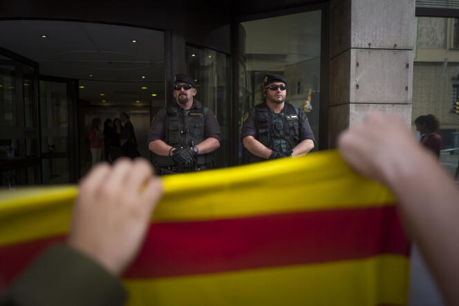 Mobilisation pour appeler à voter au référendum d’autodétermination sur l’indépendance de la Catalogne, à Barcelone le 20 septembre.