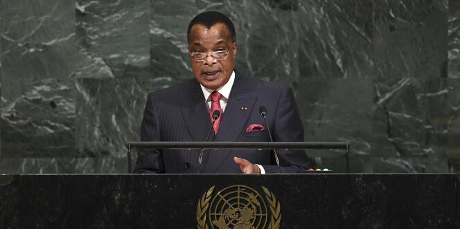 Le président du Congo-Brazzaville, Denis Sassou-Nguesso, lors de l’Assemblée générale des Nations unies, à New York, le 20 septembre 2017.