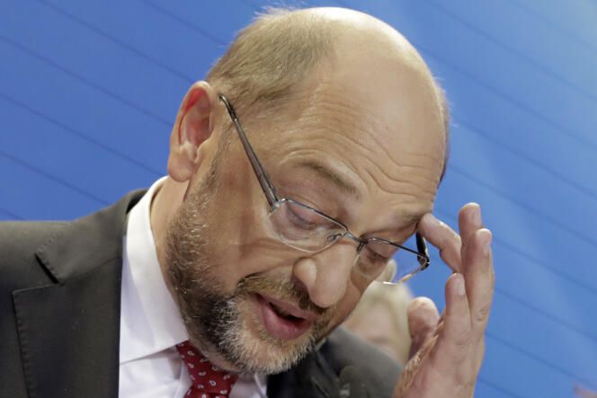 Martin Schulz s’exprime devant ses militants, dimanche 24 septembre.