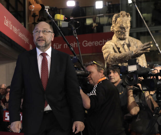Martin Schulz, à la Willy-Brandt-Haus, siège du SPD, à Berlin, le 24  septembre 2017.