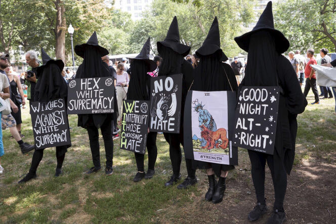 Lors d’une manifestation antiraciste, le 19 août, à Boston (Massachusetts).