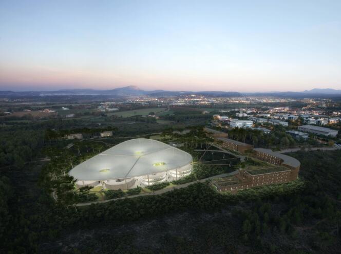 Image réalisée en 3D du site The Camp, à Aix-en-Provence, en 2017.