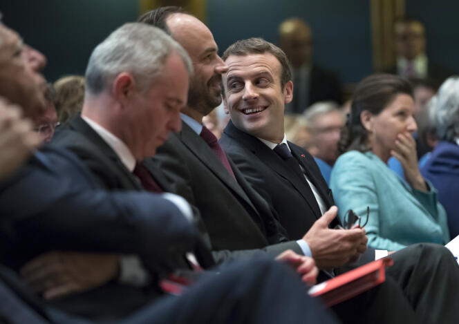 Le président Emmanuel Macron et le premier ministre Edouard Philippe, lors de la conférence nationale des territoires, à Paris le 17 juillet.