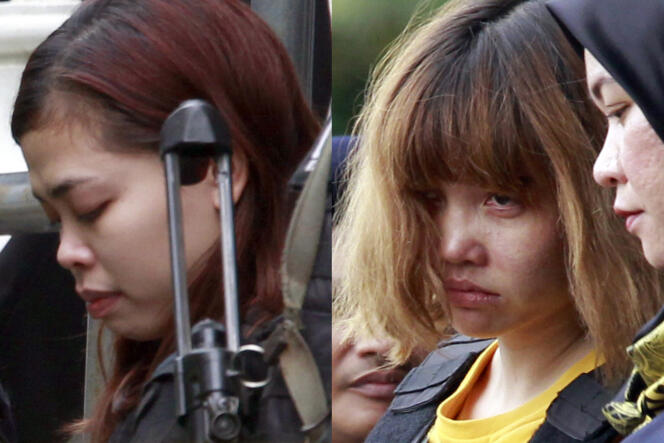Les deux jeunes femmes accusées de l’assassinat en Malaisie de Kim Jong-nam.