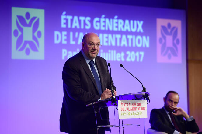Le ministre de l’agriculture, Stéphane Travert, lors des Etats généraux de l’alimentation, au ministère de l’économie, à Paris, le 20 juillet.