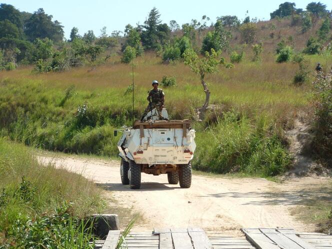 Un véhicule de la mission de maintien de la paix au Congo (Monusco), l’opération la plus importante de l’ONU dans le monde.