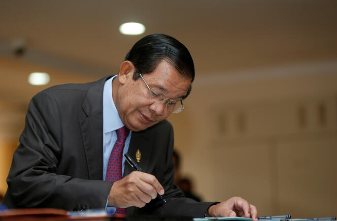 Hun Sen, le 12 octobre à l’Assemblée nationale.