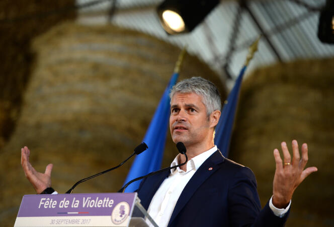 Le candidat à la présidence du parti Les Républicains Laurent Wauquiez, le 30 septembre 2017 à Souvigny-en-Sologne (Loir-et-Cher).