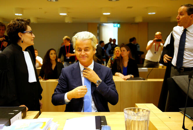 Geert Wilders, chef du Parti pour la liberté (PVV), au tribunal de Schiphol (Pays-Bas), le 24 octobre.
