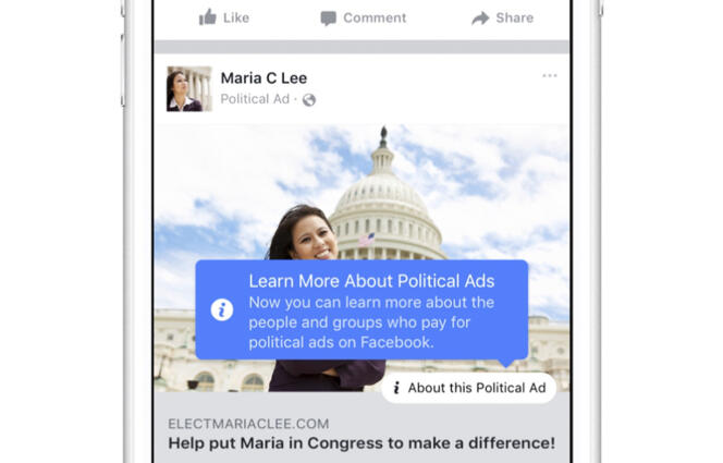 Le dispositif mis en place par Facebook pour rendre plus transparentes l’origine des publicités sur le réseau social.