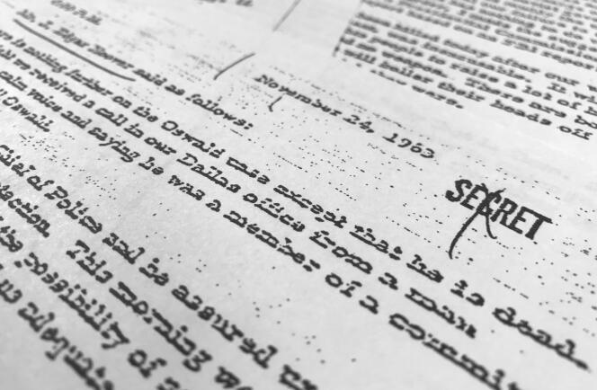 L’un des documents dévoilés au public, daté du 24 novembre 1963.