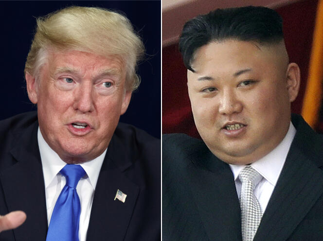 Le président américain, Donald Trump, le 25 octobre, et le président nord-coréen, Kim Jong-un, le 15 avril.