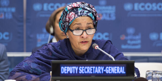 La vice-secrétaire générale des Nations unies, Amina J. Mohammed, lors d’ une session du Conseil économique et social.