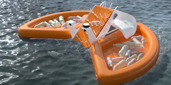 Mis au point par des équipes installées aux Etats-Unis et en Hollande, ce robot récupère les déchets flottants