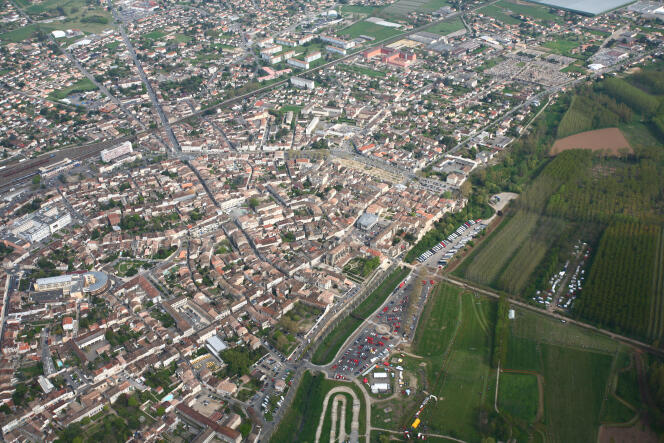 Vue aérienne de Marmande.