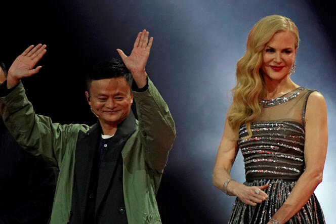 Jack Ma, président d’Alibaba Group, et l’actrice Nicole Kidman à l’occasion du « jour des célibataires »,  le 11 novembre 2017.