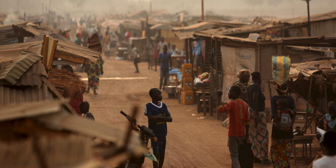 Un camp de personnes déplacées à Bangui, en février 2016.